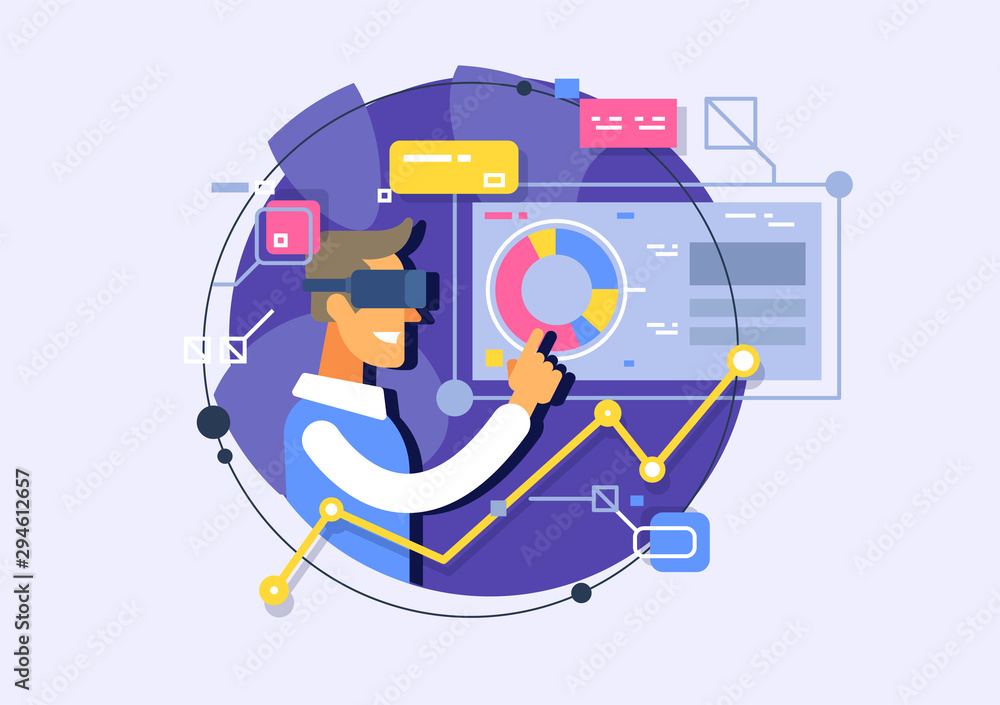 Poster application development in virtual reality. interface design in a virtual environment. research and 