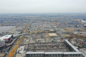 越谷レイクタウンの空撮
