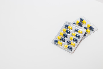 pills in blister isolated on white