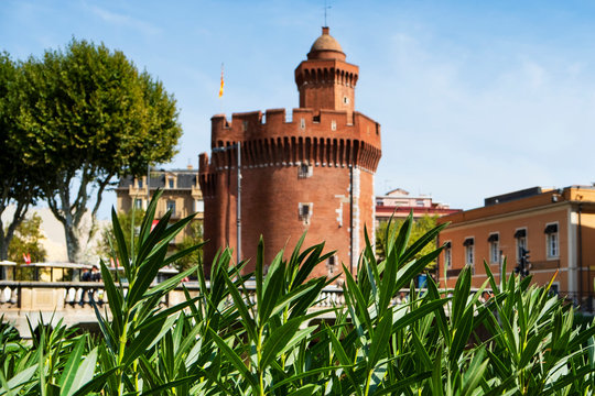 Le Castillet fortress in Perpignan, France