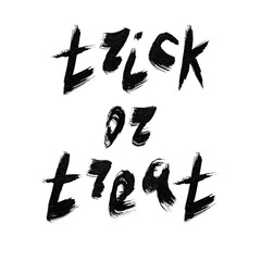 Helloween Poster with black hand drawn brush lettering. Ideal for party, cards, greetings