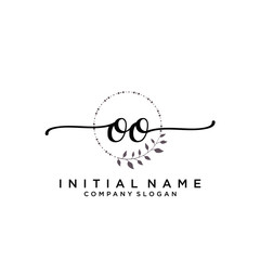 OO Beauty vector initial logo, handwriting logo.