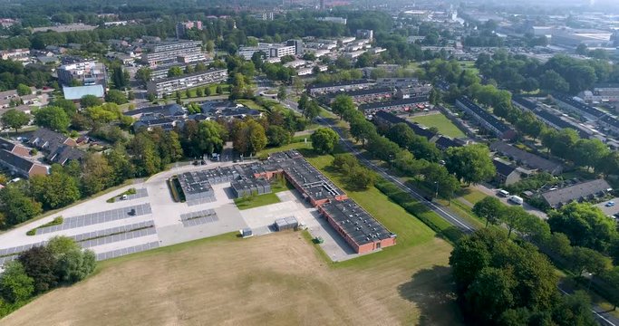 EMMELOORD, NETHERLANDS, 31 AUGUSTUS 2019: Antonius Hospital in Emmeloord, 4K Drone Footage