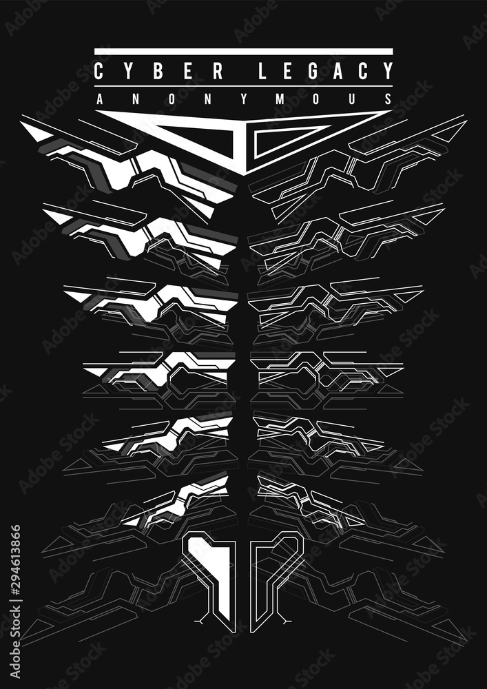 Poster cyberpunk futuristic poster. tech abstract poster template with hud elements. modern flyer for web a