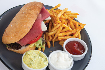 sandwich and french fries