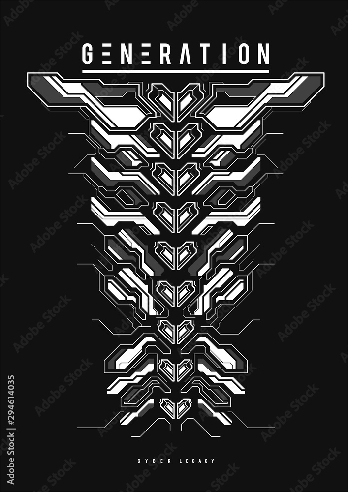 Poster cyberpunk futuristic poster. tech abstract poster template with hud elements. modern flyer for web a