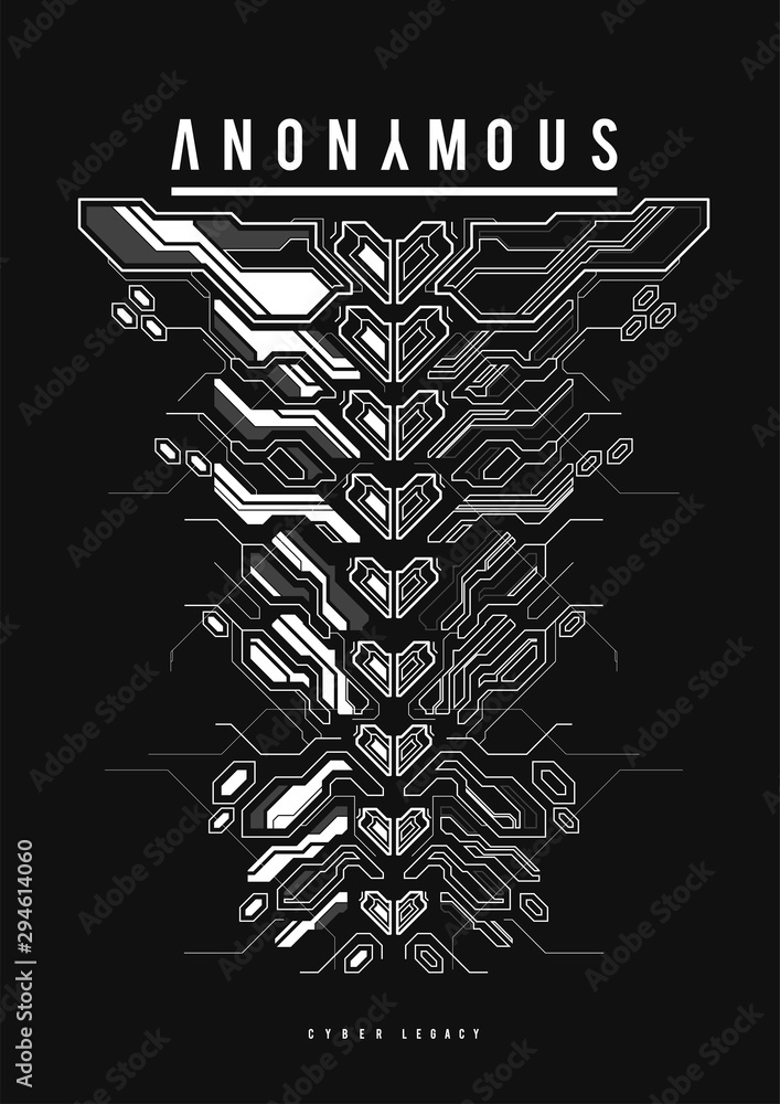 Poster cyberpunk futuristic poster. tech abstract poster template with hud elements. modern flyer for web a