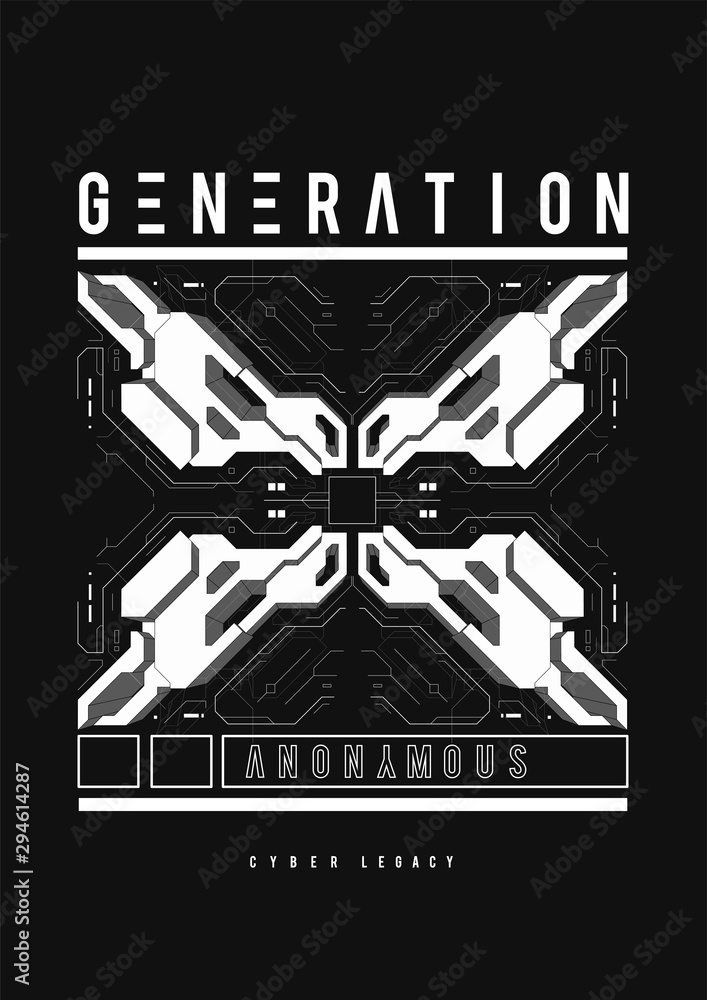 Poster cyberpunk futuristic poster. tech abstract poster template with hud elements. modern flyer for web a