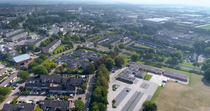 EMMELOORD, NETHERLANDS, 31 AUGUSTUS 2019: Antonius Hospital in Emmeloord, 4K Drone Footage