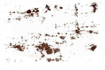 pieces of rust isolated on a white background.