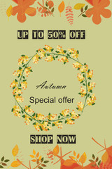 illustration of  great autumn discounts