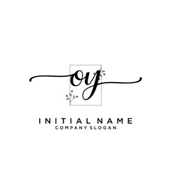 OY Beauty vector initial logo, handwriting logo.