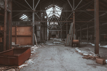 Fototapeta na wymiar old, retro and abandoned factory