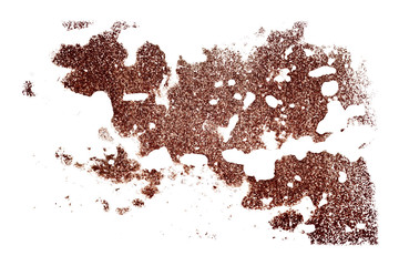 pieces of rust isolated on a white background.