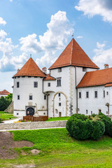 Fototapeta na wymiar Entrance to old castle in Varazdin city, Croatia, sunny summer day