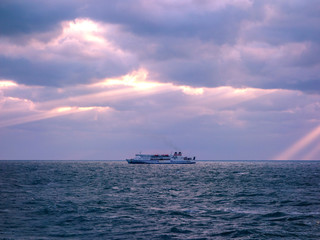 Fototapeta premium Over the ocean after the storm, Bohai Sea, China