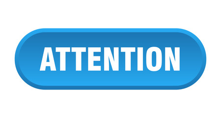 attention button. attention rounded blue sign. attention