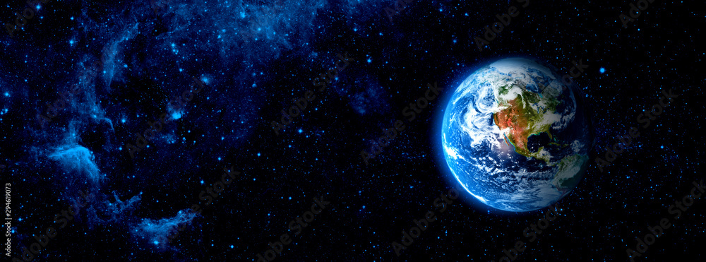 Wall mural view of the earth from the moon.