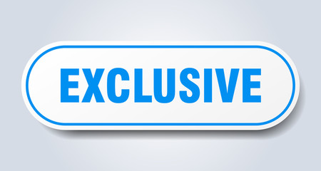 exclusive sign. exclusive rounded blue sticker. exclusive
