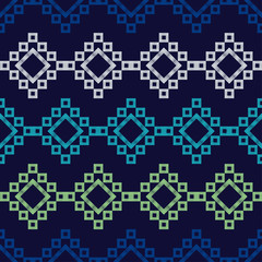 Ethnic boho seamless pattern. Lace. Embroidery on fabric. Patchwork texture. Weaving. Traditional ornament. Tribal pattern. Folk motif. Vector illustration for web design or print.