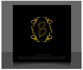 B initial letter vintage logo, modern logo template with simple design. Eps 10.