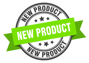 new product label. new product green band sign. new product