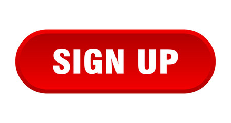 sign up button. sign up rounded red sign. sign up