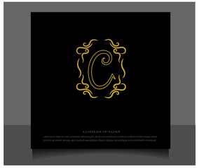 C initial letter vintage logo, modern logo template with simple design. Eps 10.