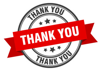 Obraz premium thank you label. thank you red band sign. thank you