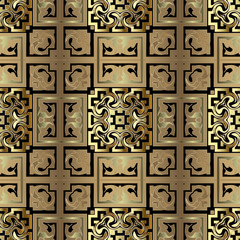 Modern gold ornamental vector seamless patern. Abstract patterned ornate background. Tribal ethnic style repeat backdrop. Luxury ornament. Beautiful design for wallpapers, fabric, prints, tiles, cards