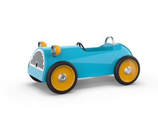 Fototapeta na wymiar Toy car isolated on a white background,3d rendering