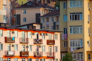 Fototapeta premium Houses at sunset