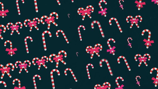 Christmas Candy Cane Symbols Pattern Animation with Chroma Green Screen and Luma Matte. Loop-ready. Perfect for overlays and motion backgrounds.