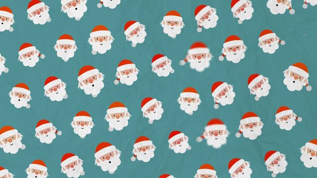 Christmas Santa Symbols Pattern Animation with Chroma Green Screen and Luma Matte. Loop-ready. Perfect for overlays and motion backgrounds.