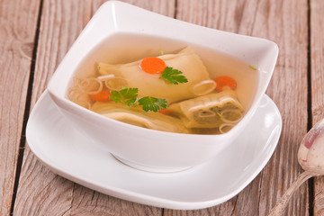 Maultaschen - swabian filled pasta ( ravioli ).