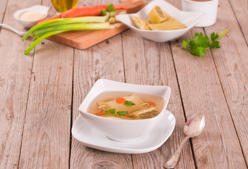 Maultaschen - swabian filled pasta ( ravioli ).