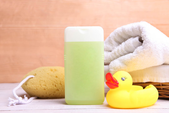 Baby Shower Gel, Towel And Rubber Duck