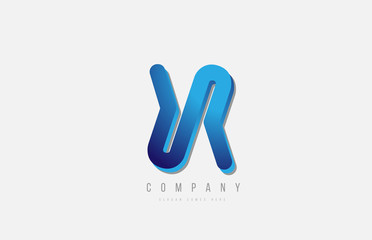 3d line blue x letter logo alphabet for icon design