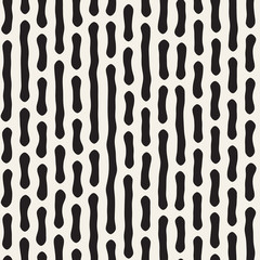 Vector seamless trendy pattern. Monochrome organic shapes texture. Abstract rounded messy lines stylish background.