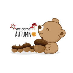 Welcome autumn with wild animal.
