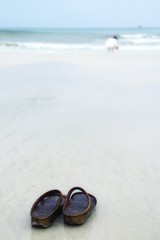 sandals on the beach