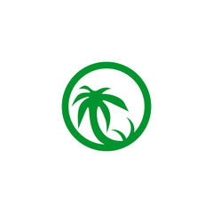 Coconut tree icon logo design vector template