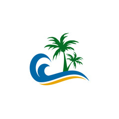 Fototapeta na wymiar Coconut tree icon logo design vector template