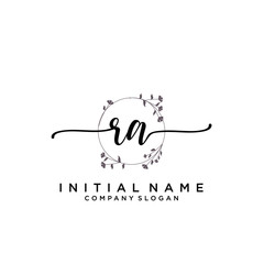 RA Beauty vector initial logo, handwriting logo.