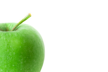 Green apple on white background