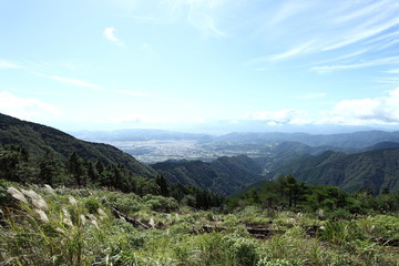 Fototapeta premium 塔ノ岳の登山道から見える景色