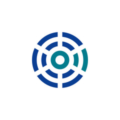 C initial logo design with connection, wifi, maze aspect .vector