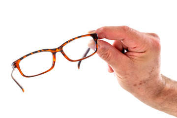 Fototapeta na wymiar suggestion of eyeglasses for person with refocused vision, sight improvement.