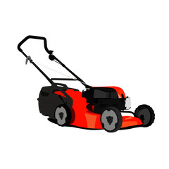 lawn mower realistic vector illustration isolated