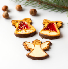 Christmas Gingerbread on white background
